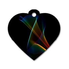 Abstract Rainbow Lily, Colorful Mystical Flower  Dog Tag Heart (Two Sided) from ZippyPress Back