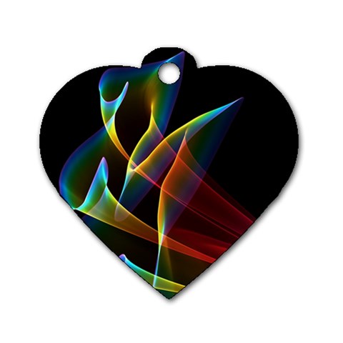 Peacock Symphony, Abstract Rainbow Music Dog Tag Heart (One Sided)  from ZippyPress Front