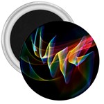 Northern Lights, Abstract Rainbow Aurora 3  Button Magnet