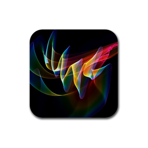 Northern Lights, Abstract Rainbow Aurora Drink Coasters 4 Pack (Square) from ZippyPress Front