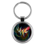 Northern Lights, Abstract Rainbow Aurora Key Chain (Round)