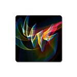 Northern Lights, Abstract Rainbow Aurora Magnet (Square)