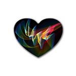 Northern Lights, Abstract Rainbow Aurora Drink Coasters 4 Pack (Heart) 