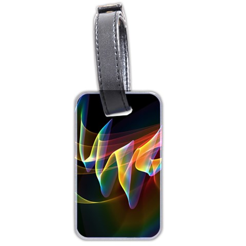 Northern Lights, Abstract Rainbow Aurora Luggage Tag (Two Sides) from ZippyPress Front