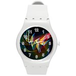 Northern Lights, Abstract Rainbow Aurora Plastic Sport Watch (Medium)