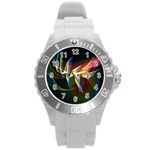 Northern Lights, Abstract Rainbow Aurora Plastic Sport Watch (Large)