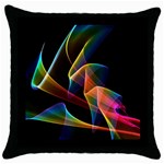 Crystal Rainbow, Abstract Winds Of Love  Black Throw Pillow Case
