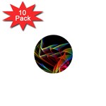 Dancing Northern Lights, Abstract Summer Sky  1  Mini Button (10 pack)