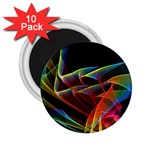 Dancing Northern Lights, Abstract Summer Sky  2.25  Button Magnet (10 pack)