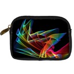 Dancing Northern Lights, Abstract Summer Sky  Digital Camera Leather Case