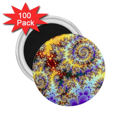 Desert Winds, Abstract Gold Purple Cactus  2.25  Button Magnet (100 pack) from ZippyPress Front