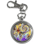 Desert Winds, Abstract Gold Purple Cactus  Key Chain Watch