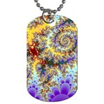 Desert Winds, Abstract Gold Purple Cactus  Dog Tag (One Sided)