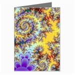 Desert Winds, Abstract Gold Purple Cactus  Greeting Card