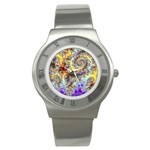 Desert Winds, Abstract Gold Purple Cactus  Stainless Steel Watch (Slim)