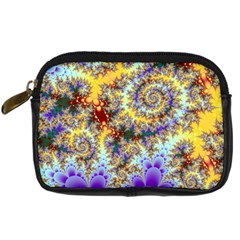 Desert Winds, Abstract Gold Purple Cactus  Digital Camera Leather Case from ZippyPress Front