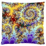 Desert Winds, Abstract Gold Purple Cactus  Large Cushion Case (Single Sided) 