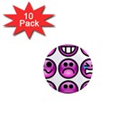 Chronic Pain Emoticons 1  Mini Button Magnet (10 pack)