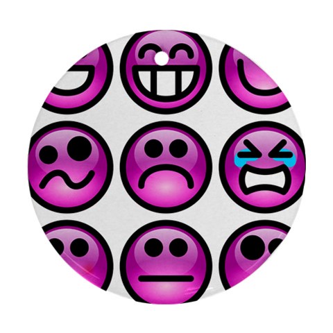 Chronic Pain Emoticons Round Ornament (Two Sides) from ZippyPress Front