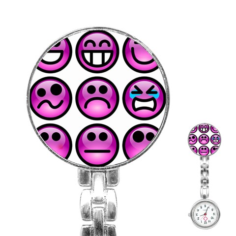 Chronic Pain Emoticons Stainless Steel Nurses Watch from ZippyPress Front