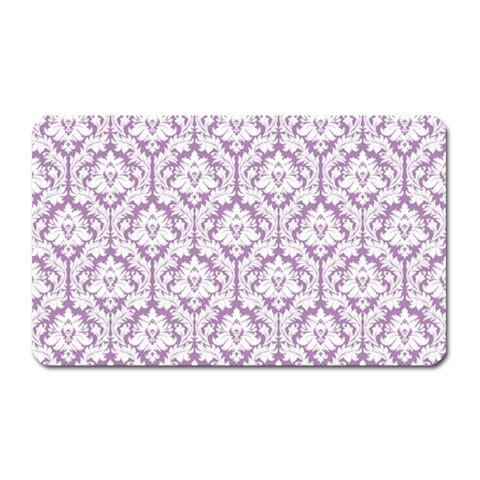 White On Lilac Damask Magnet (Rectangular) from ZippyPress Front