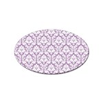 White On Lilac Damask Sticker 10 Pack (Oval)