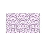 White On Lilac Damask Sticker 10 Pack (Rectangle)