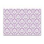White On Lilac Damask A4 Sticker 100 Pack