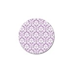 White On Lilac Damask Golf Ball Marker 4 Pack
