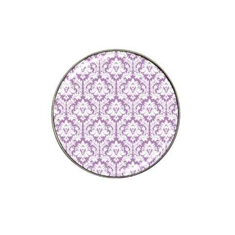 White On Lilac Damask Golf Ball Marker 10 Pack (for Hat Clip) from ZippyPress Front