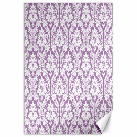 White On Lilac Damask Canvas 24  x 36  (Unframed) from ZippyPress 23.35 x34.74  Canvas - 1