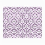 White On Lilac Damask Glasses Cloth (Small, Two Sided)