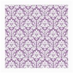 White On Lilac Damask Glasses Cloth (Medium, Two Sided)