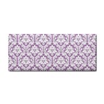White On Lilac Damask Hand Towel