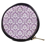 Lilac Damask Pattern Mini Makeup Bag