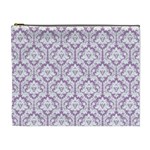 Lilac Damask Pattern Cosmetic Bag (XL)