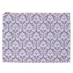 Lilac Damask Pattern Cosmetic Bag (XXL)