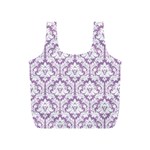 Lilac Damask Pattern Full Print Recycle Bag (S)