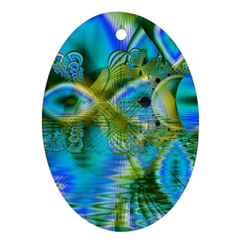 Mystical Spring, Abstract Crystal Renewal Oval Ornament from ZippyPress Front