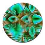 Spring Leaves, Abstract Crystal Flower Garden 8  Mouse Pad (Round)