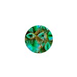 Spring Leaves, Abstract Crystal Flower Garden 1  Mini Button