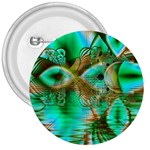 Spring Leaves, Abstract Crystal Flower Garden 3  Button