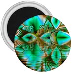Spring Leaves, Abstract Crystal Flower Garden 3  Button Magnet