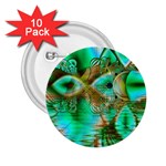 Spring Leaves, Abstract Crystal Flower Garden 2.25  Button (10 pack)