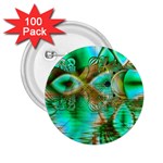 Spring Leaves, Abstract Crystal Flower Garden 2.25  Button (100 pack)