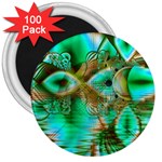Spring Leaves, Abstract Crystal Flower Garden 3  Button Magnet (100 pack)