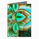 Spring Leaves, Abstract Crystal Flower Garden Greeting Card