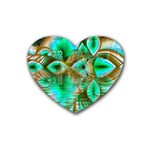 Spring Leaves, Abstract Crystal Flower Garden Drink Coasters (Heart)
