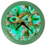 Spring Leaves, Abstract Crystal Flower Garden Wall Clock (Color)