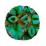 Spring Leaves, Abstract Crystal Flower Garden 15  Premium Round Cushion 